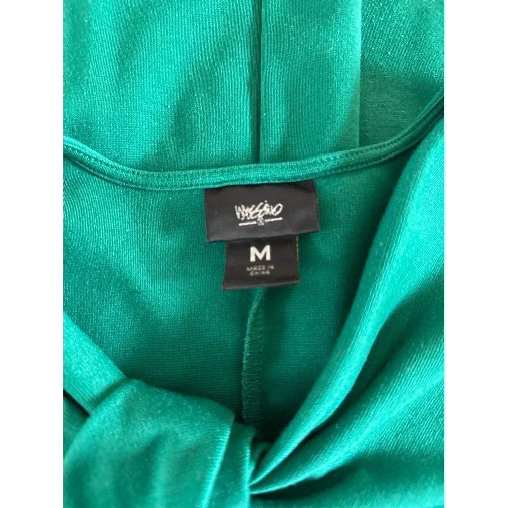 Missinmo Women's Green Neck‎ Twist Sheath Dress Size Medium